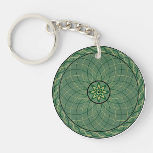 grüne geometrische Blume Schlüsselanhänger