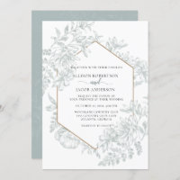 Grüne geometrische Hochzeit mit weißer und weicher