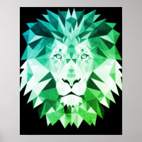 Grüne geometrische Lion