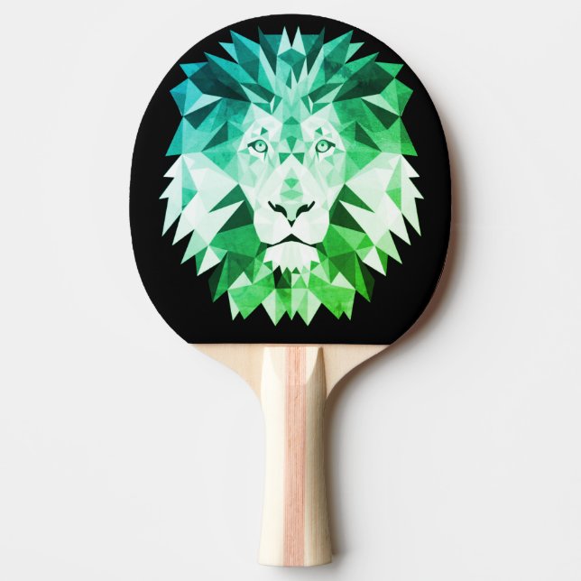 Grüne geometrische Lion Tischtennis Schläger (Vorderseite)