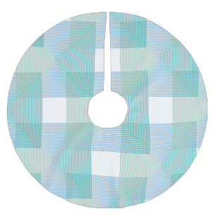 Grüne geometrische Quadrate Polyester Weihnachtsbaumdecke