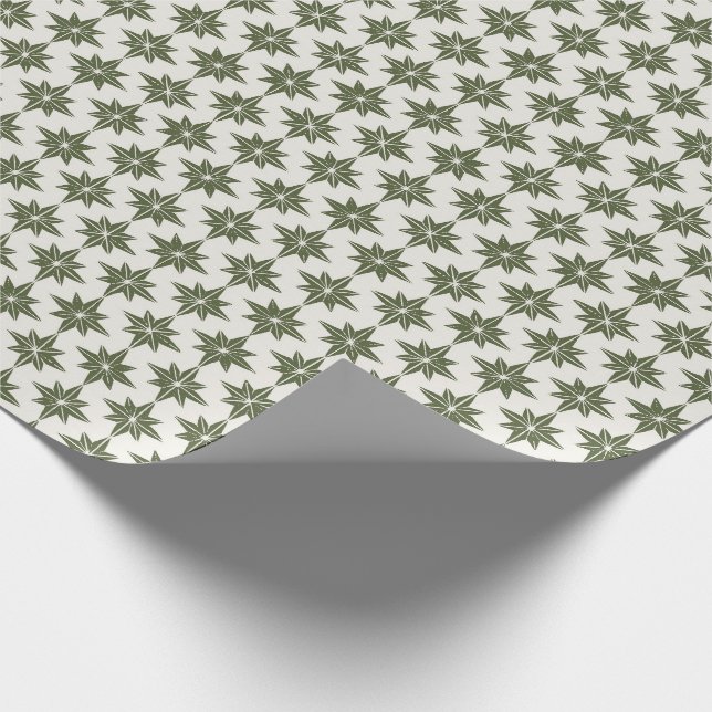 Grüne geometrische Spitzen Moderne Geschenkpapier (Ecke)
