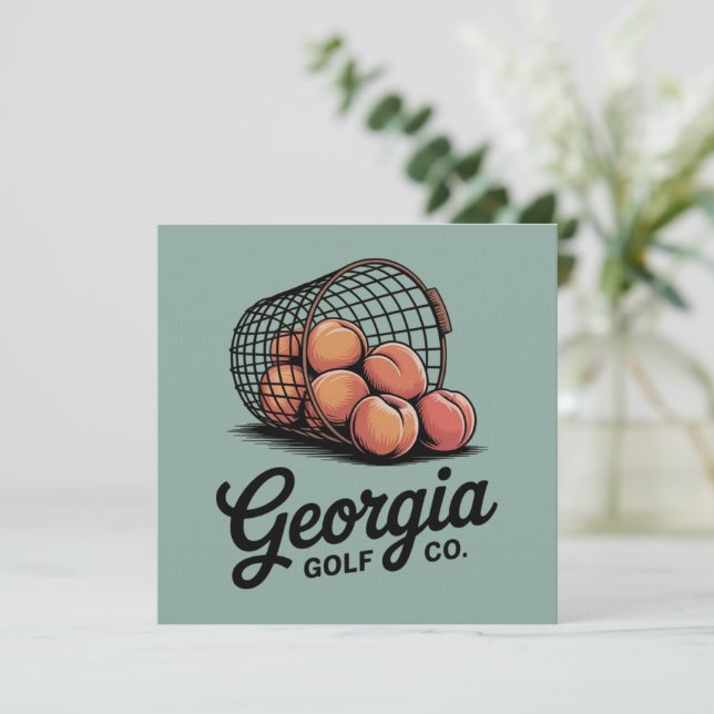 Grüne Georgia Golf Co Range Bucket  Einladung (Stehend Vorderseite)