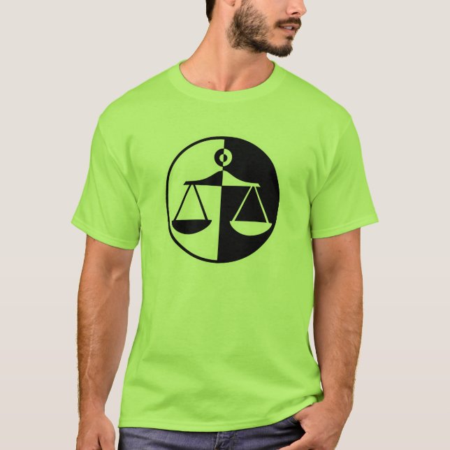 Grüne Gerechtigkeits-Skalen T-Shirt (Vorderseite)