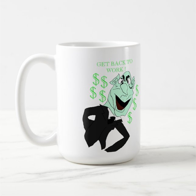 Grüne Geschäftsmann-Marionette Kaffeetasse (Links)