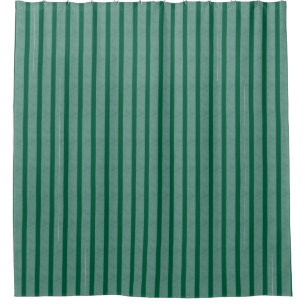 Grüne gestreifte Aquarell-Vintage-Streifen Duschvorhang