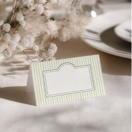 Grüne gestreifte Hochzeit  Platzkarte
