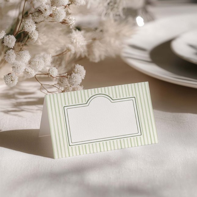 Grüne gestreifte Hochzeit  Platzkarte (Von Creator hochgeladen)