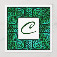 Grüne Gewässer Celtic Knüpfarbeit Hochzeitseinladu