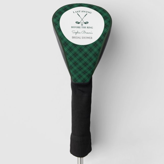 Grüne Gingham-Brautparty Golf Headcover (Vorderseite)