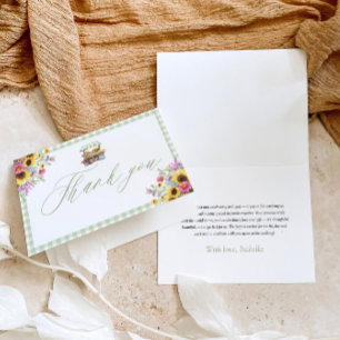 Grüne Gingham Fresh Off The Market Dankeskarten Dankeskarte