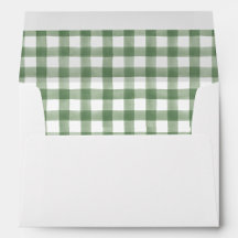 Grüne Gingham gefütterter Umschlag