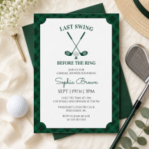 Grüne Gingham-Golf-Brautparty