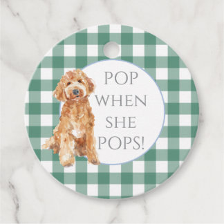 Grüne Gingham-Karo-Hunde-Anhänger Geschenkanhänger
