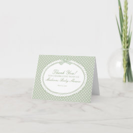 Grüne Gingham-Kokette-Bow-Dankeskarten Dankeskarte