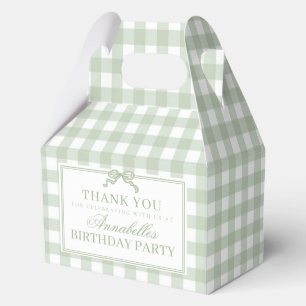 Grüne Gingham Kokette Schleife Geburtstags Giebel  Geschenkschachtel
