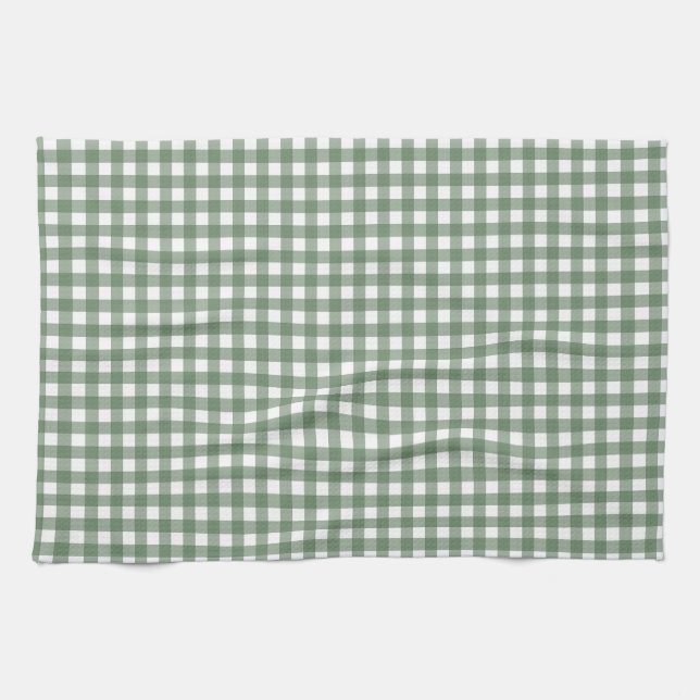 Grüne Gingham-Küchenhandtuch Geschirrtuch (Horizontal)