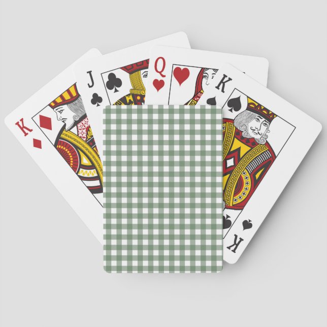 Grüne Gingham-Spielkarten Spielkarten (Rückseite)