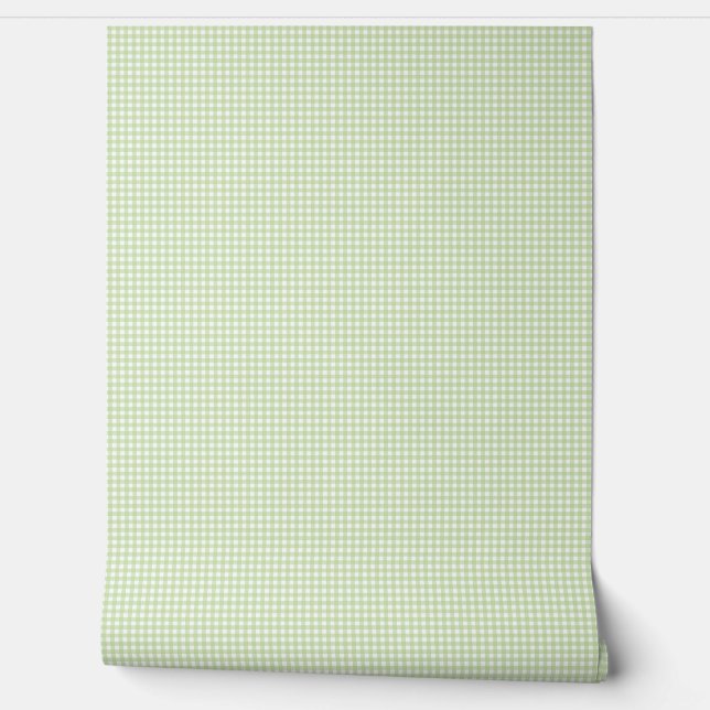 Grüne Gingham-Wandgestaltung Tapete (Abrollen)