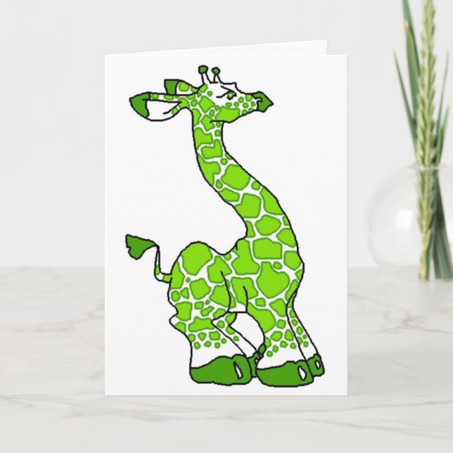 Grüne Giraffe Karte (Vorderseite)