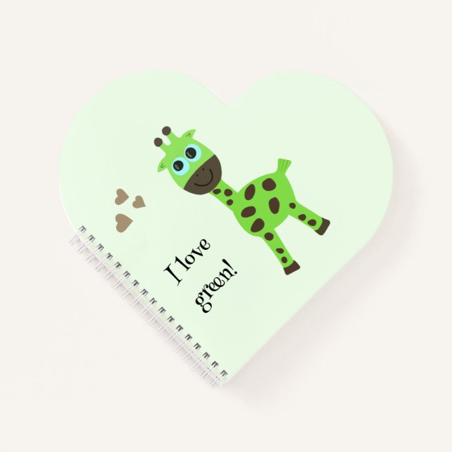 Grüne Giraffe Notizbuch (Vorderseite)