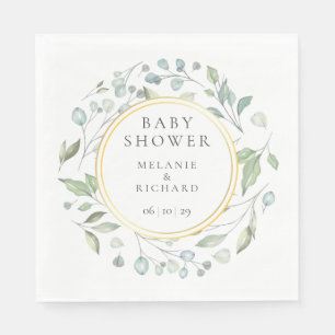 Grüne Girlande Paare Baby Shower/Sprinkle Serviette