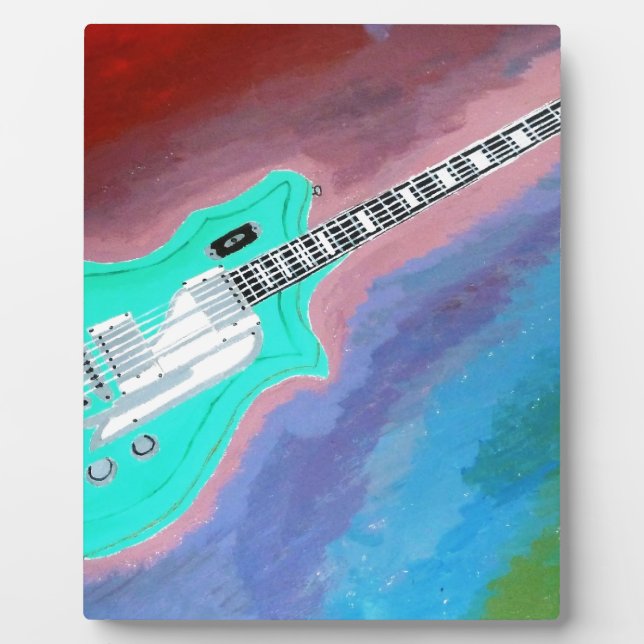 Grüne Gitarre Fotoplatte (Vorderseite)