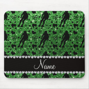 Grüne Glitterrolle Derby des individuellen Namens Mousepad