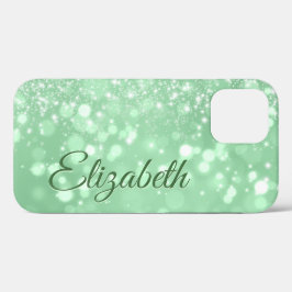 Grüne Glitzer Chic Girl Name Case-Mate iPhone Hülle