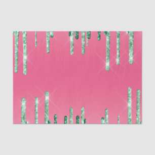 Grüne Glitzer Chic Pink Watermelon Farbe Seidenpapier