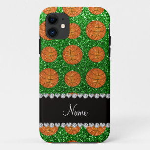 Grüne Glitzer-Körbchen mit personalisiertem Namen Case-Mate iPhone Hülle