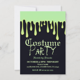 Grüne Glow-Drips tropfende Halloween-Kostenüm-Part Einladung