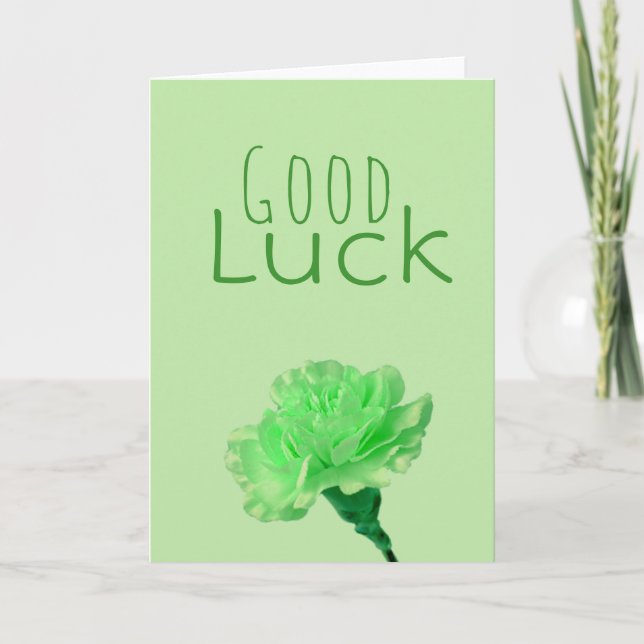 Grüne Glücksblume Karte (Vorderseite)