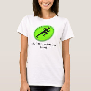 Grüne Glühen-Fitness-Logo-Gewohnheits-Turnhalle T-Shirt