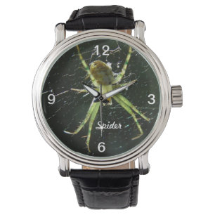 Grüne, glühende Spideruhr Armbanduhr