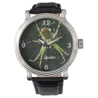 Grüne, glühende Spideruhr Armbanduhr