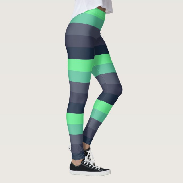 Grüne Glühenstreifen NeonLeggings Leggings (Rechts)