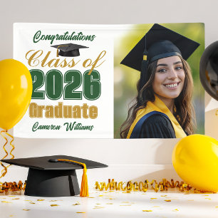 Grüne Gold-Abschlussfeier Foto Klasse 2026 Banner