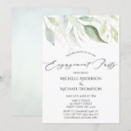 Grüne Gold botanische Blätter Engagement Partei Einladung