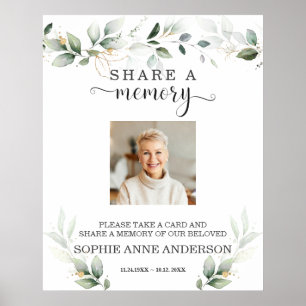 Grüne Gold Erinnerungen teilen Funeral-Schild Poster