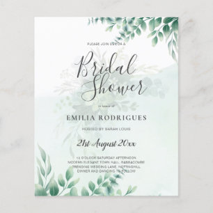 Grüne Gold Eukalyptus BRIDAL SHOWER EINLADUNGEN Flyer