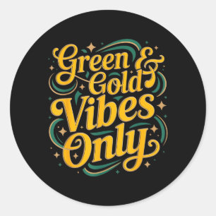 Grüne Gold Vibes Only Sommercamp Feldtag Runder Aufkleber