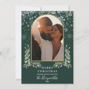 Grüne Goldbogen-Schriftzug Foto Weihnachten