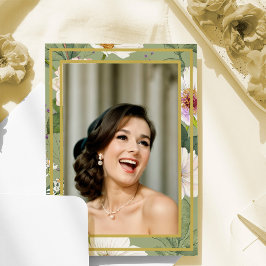 Grüne goldene Blüte des 90. Fotos Elegant Geburtst Einladung