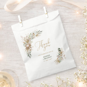 Grüne & Goldene Boho-Hochzeitsgunstbeutel Geschenktütchen