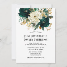 Grüne goldene Botanische Blumenhochzeit