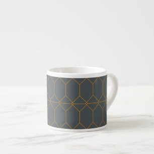 Grüne, goldene, einfache, retro, elegante Illustra Espressotasse