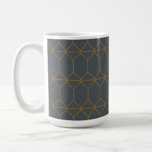 Grüne, goldene, einfache, retro, elegante Illustra Kaffeetasse