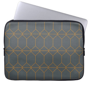 Grüne, goldene, einfache, retro, elegante Illustra Laptopschutzhülle