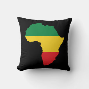 Grüne, Goldene und Rote Afrika-Flagge Kissen